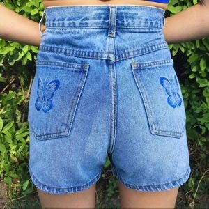 butterfly 🦋 embroidered denim shorts